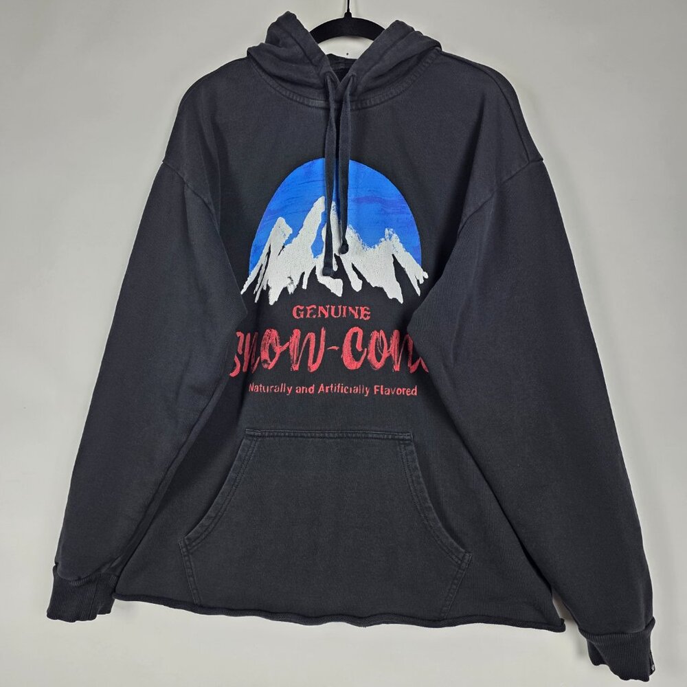 True Religion Genuine Snow Cone Mens Large Long Sleeve Black Pullover Hoodie